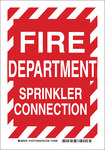 image of Brady B-555 Aluminum Rectangle Fire Extinguishing System Sign - 7 in Width x 10 in Height - 123773