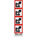 image of Brady 118853 Hazardous Material Label - 2 in x 2 in - Vinyl - Black / Red on White - B-7569 - 66093