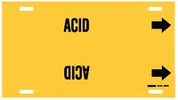 image of Brady 4000-H Strap-On Pipe Marker, 10 in to 15 in - Acid, Base & Caustic - Plastic - Black on Yellow - B-915 - 40332
