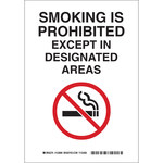 image of Brady B-555 Aluminum Rectangle White No Smoking Sign - 7 in Width x 10 in Height - 123897