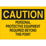 image of Brady B-120 Fiberglass Reinforced Polyester Rectangle Yellow PPE Sign - 14 in Width x 10 in Height - 70475