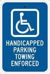 image of Brady B-959 Aluminum Rectangle Blue Disabled Parking & Building Access Sign - 12 in Width x 18 in Height - Reflective - 91356
