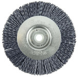 image of Weiler Burr-Rx 31103 Wheel Brush - 4 in Dia - Crimped Round Nylon Bristle
