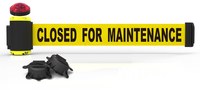 image of Banner Stakes MH7006L Magnetic Wall Mount Barrier with Light Kit - Yellow - BANNER STAKES MH7006L