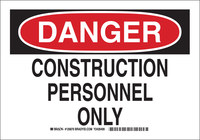 image of Brady B-555 Aluminum Rectangle White Construction Site Sign - 14 in Width x 10 in Height - 126879