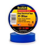 3M Scotch 35-BLUE-1/2 Blue Insulating Tape - 1/2 in Width x 20 ft Length - 7 mil Thick - Electrically Insulating - 10240
