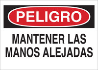 image of Brady B-555 Aluminum Rectangle White Equipment Safety Sign - 10 in Width x 7 in Height - Language Spanish - 38384