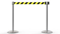image of Banner Stakes QLine X2 Retractable Belt Barrier w/ Posts - Yellow / Black - BANNER STAKES AL6203C