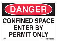 image of Brady Prinzing Rectangle White Confined Space Sign - 48593