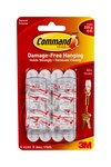 image of 3M Command 17006 Plastic White Mini Hooks - 1 1/8 in Length x 7/8 in Width 1/2 lb Weight Capacity - 70533