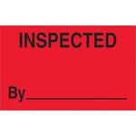 image of Tape Logic DL1182 Production Labels - 1 1/4 in x 2 in - Semi-Gloss Coated Paper - Fluorescent Red - 11063