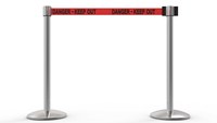 image of Banner Stakes QLine X2 Retractable Belt Barrier w/ Posts - Red - BANNER STAKES AL6206C