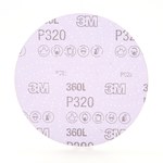 image of 3M Hookit 360L Coated Aluminum Oxide Purple Hook & Loop Disc - Film Backing - 3 mil Weight - P320 Grit - Very Fine - 6 in Diameter - 20801
