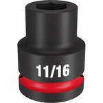 image of Milwaukee SHOCKWAVE Impact Duty 49-66-6302 6 Point 11/16 in Socket - Forged Steel - 3/4 in Drive - 2.08 in Length - 58261