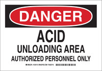 image of Brady B-555 Aluminum Rectangle White Chemical Warning Sign - 10 in Width x 7 in Height - 126114
