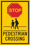 image of Brady B-555 Aluminum Rectangle Pedestrian & Crosswalk Sign - 12 in Width x 18 in Height - 124395
