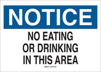 image of Brady B-401 High Impact Polystyrene Rectangle White Food, Beverage & Smoking Sign - 10 in Width x 7 in Height - 22800