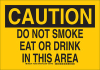 image of Brady B-555 Aluminum Rectangle Yellow Food, Beverage & Smoking Sign - 10 in Width x 7 in Height - 128106