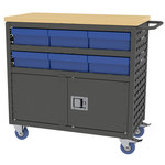 image of Akro-Mils MA3618CLD1 Louvered Shelf Cart - 800 lbs Capacity - Black - Steel