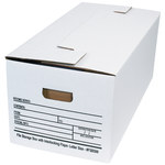 White Interlocking Flap File Storage Boxes - 12 in x 24 in x 10 in - SHP-2329