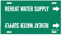 image of Brady 4360-H Strap-On Pipe Marker, 10 in to 15 in - Water - Plastic - White on Green - B-915 - 67886