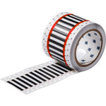 image of Brady Permasleeve 2HX-187-2-BK-2 Die-Cut Printer Sleeve - 0.984 in x 0.331 in - Polyolefin - Black - B-7642 - 82046