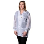 image of Desco Statshield 73830 ESD / Anti-Static Jacket - X-Small - White - DESCO 73830