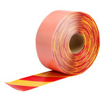 image of Brady ToughStripe Max Red/Yellow Marking Tape - 4 in Width x 100 ft Length - 0.050 in Thick - 64072