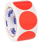 image of Tape Logic DL613G Blank Circle Inventory Labels - Paper - Fluorescent Red - 10429