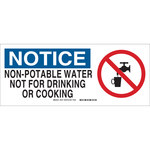 image of Brady B-120 Fiberglass Reinforced Polyester Rectangle White Water Sanitation Sign - 17 in Width x 7 in Height - 95277