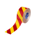 image of Brady ToughStripe Max Red, Yellow Marking Tape - 3 in Width x 100 ft Length - 0.024 in Thick - 62915