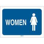 image of Brady B-302 Polyester Rectangle Blue Restroom Sign - 10 in Width x 7 in Height - Laminated - 47674