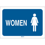 image of Brady B-555 Aluminum Rectangle White Restroom Sign - 7 in Width x 10 in Height - 47677