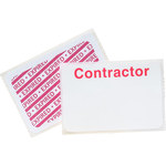Brady Securalert White Identification Label 95689 - Printed Text = CONTRACTOR - Adhesive Backing - 3 in Width - 2 in Length - 754476-95689