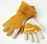 image of Tillman White/Gold Large Grain Cowhide Welding Glove - 50 L