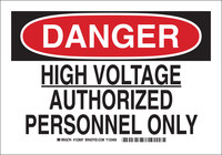 image of Brady B-555 Aluminum Rectangle White Electrical Safety Sign - 10 in Width x 7 in Height - 123695