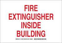 image of Brady B-555 Aluminum Rectangle White Fire Equipment Sign - 10 in Width x 7 in Height - 127206