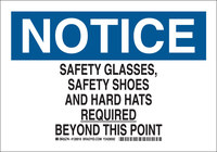 image of Brady B-555 Aluminum Rectangle White PPE Sign - 10 in Width x 7 in Height - 128916