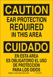image of Brady B-555 Aluminum Rectangle Yellow PPE Sign - 7 in Width x 10 in Height - Language English / Spanish - 124055