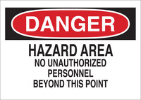 image of Brady B-555 Aluminum Rectangle White Hazardous Material Sign - 10 in Width x 7 in Height - 40663