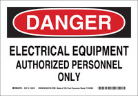 image of Brady B-563 High Density Polypropylene Rectangle White Electrical Safety Sign - 10 in Width x 7 in Height - 116176