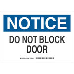 image of Brady B-120 Fiberglass Reinforced Polyester Rectangle White Door Sign - 10 in Width x 7 in Height - 132058
