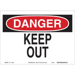 image of Brady B-563 High Density Polypropylene Rectangle White Restricted Area Sign - 10 in Width x 7 in Height - 116133