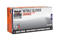 TGC WorkGear Hi-Vis Orange Nitrile Disposable Glove - Large - 160033