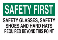 image of Brady B-555 Aluminum Rectangle White PPE Sign - 10 in Width x 7 in Height - 42821