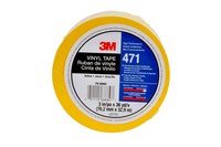 image of 3M 471 Yellow Marking Tape - 1/2 in Width x 36 yd Length - 5.2 mil Thick - 07180