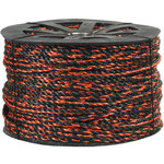 image of Black/Orange Twisted Polypropylene Rope - 3/8 in thick - SHP-9702