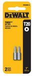 image of Dewalt T20 Torx Power Bit DW2660-2 - 1/4 in Shank - S2 Steel - 1 in Length - 06106