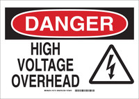 image of Brady B-555 Aluminum Rectangle White Electrical Safety Sign - 10 in Width x 7 in Height - 131707