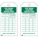 image of Brady 86564 Green on White Polyester Eye Wash Eye Wash Tag - 3 in Width - 5 3/4 in Height - B-851